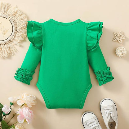 Baby Girl Solid Color Romper Infant Ruffle Sleeve Bodysuit One Piece Outfit Toddler Jumpsuit clothes