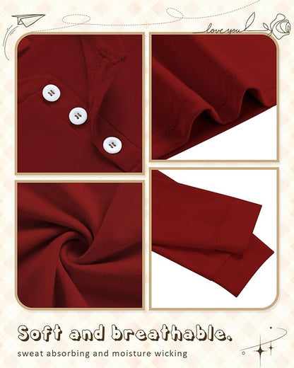 4 Pack Boys' Long Sleeve Shirts Girls' Henley Tees Toddler Baby Knit Casual Tops Kids Fall Clothes Unisex