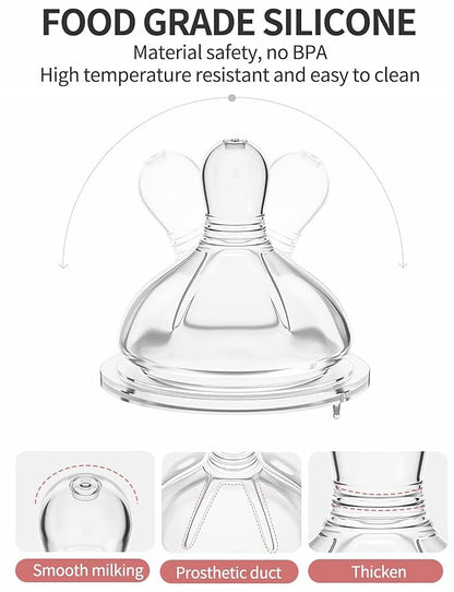 Glass Baby Bottles, Anti Colic Breastfeeding Bottle with Natural Response Nipple for Newborn Preemie 0+ Month, BPA Free, Wide Neck, Blue/2Pack/5oz