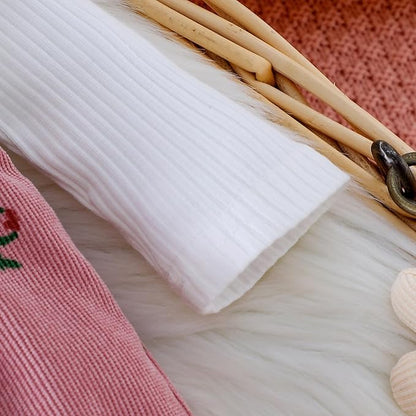 Infant Baby Girl Fall Outfit Romper Cherry Print Fake Two Pieces Patchwork Bow Jumpsuit Newborn Winter Clothes