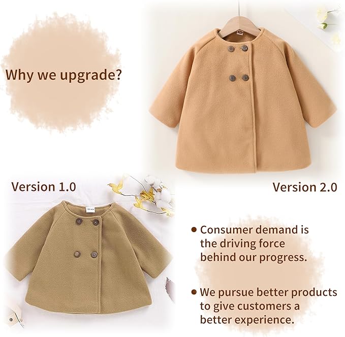 Baby Coats Fall Winter Kid Baby Girl Cloak Button Jacket Clothes Baby Outwear Clothes