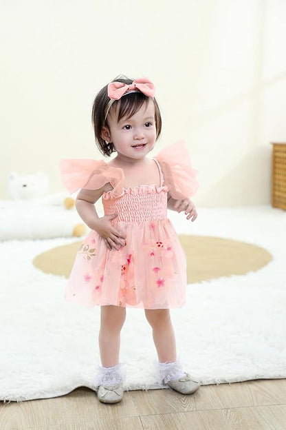 Baby Girl Clothes Infant Tulle Romper Ruffe Sleeveless Bodysuit Baby Girl Outfits Infant Girl Dress 0-18M