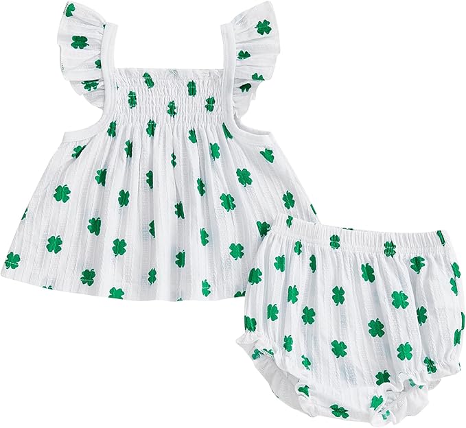 Mubineo Baby Girl Summer Clothes Cute Ruffle Tops Dress Shorts Outfits Set Infant Toddler Shrit Bloomers Princess Outfit