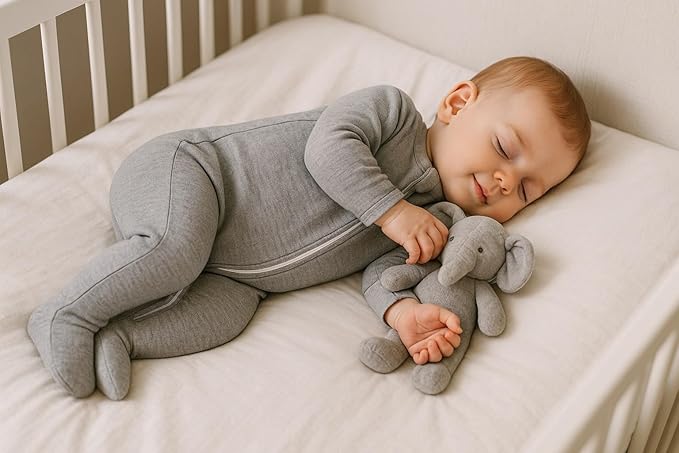 Owlivia Organic Cotton Baby Pajamas, Boys Girls 3-Pack Zip Front Sleep 'N Play, Footed Sleeper, Long Sleeve