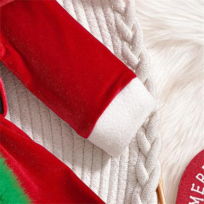 Newborn Infant Baby Girl Christmas Clothes Santa Claus Romper Dress Fur Trim Velvet Jumpsuit Bodysuit Hat Costume
