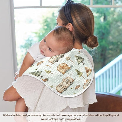 vvfelixl Cartoon Camping Caravan Burp Cloths for Baby Boy Girls Baby Washcloths Burp Rags 1 Pack