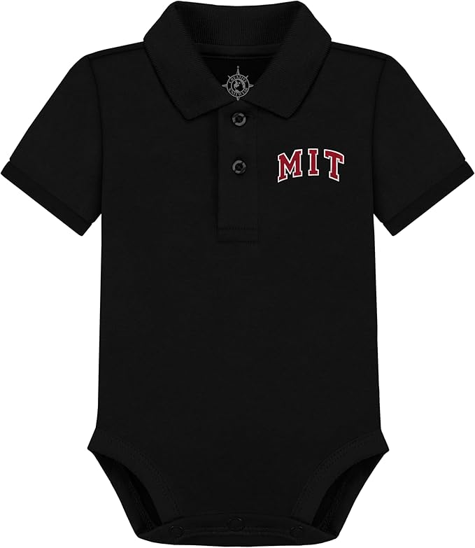 Creative Knitwear College Baby Polo Bodysuit Solid - Team Logo, Multiple Colors, for Boys & Girls (0-12 Months)