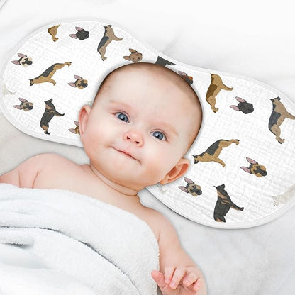 vvfelixl Baby Burp Cloths Cute German Shepherd Dog Baby Newborn Cotton Burping Cloths Set Baby Washcloths 4 Pack