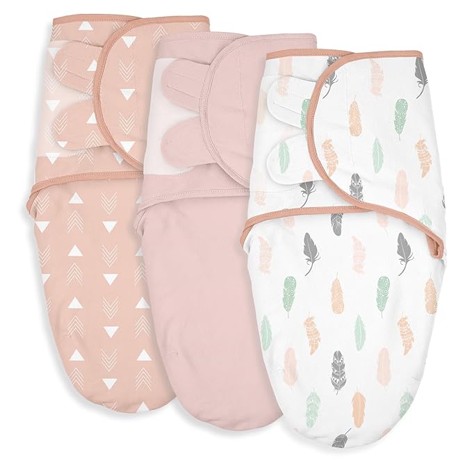 Organic Baby Swaddle Sleep Sacks, 3-Pack Swaddles for Newborns Baby Essentials, Infant 0-3 Months, 100% Cotton Soft & Snug Adjustable Wrap Nursery Swaddling Blankets Improves Sleep