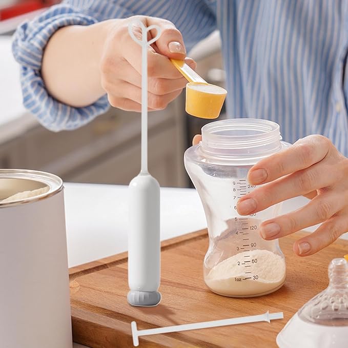 Baby Formula Stirrer Electric - Baby Bottle Frother, Compact Formula Stirrer, Handheld Milk Whisk | Efficient Mixing Tool for New born Feedings, Battery Operated with Spill Control Hot and Cold Milk