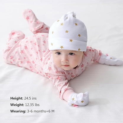 Newborn Baby One-Piece Footies Romper 2-Way Zip Cotton Bodysuit Long-Sleeve Jumsuit 4-Pack, 0-12 Months