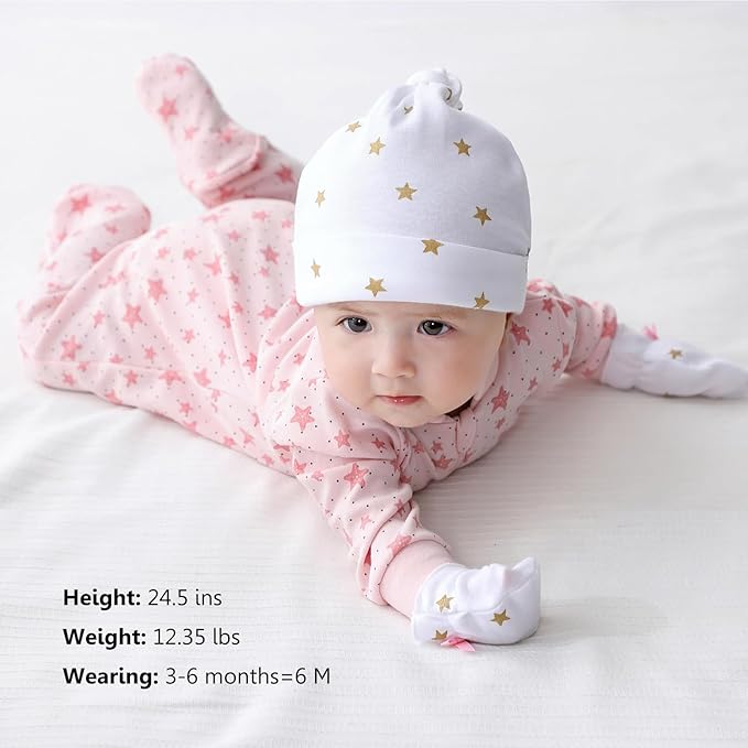 Newborn Baby One-Piece Footies Romper 2-Way Zip Cotton Bodysuit Long-Sleeve Jumsuit 4-Pack, 0-12 Months