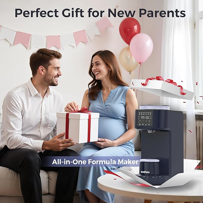 Automatic Baby Formula Maker – Fast Formula Dispenser for Instantly Mixing Warm Bottles with Precise Powder & Water Ratio, 3 Temp Settings, One-Touch Clean, Fits Most Bottles & Formula Brands