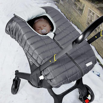Orzbow Winter Carseat Cover for Baby, Baby Car Seat Cover for Boys & Girls, Warm Infant Car Seat Covers with Plush Lining for Cold Weather, Waterproof, Universal Fit, Newborn Must Have, Dark Grey