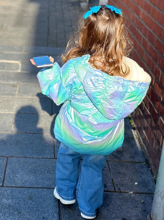 UNICOMIDEA Baby Girl Winter Coat Laser Toddler Jackets Warm Down Outerwear with Hooded for 12M-5T