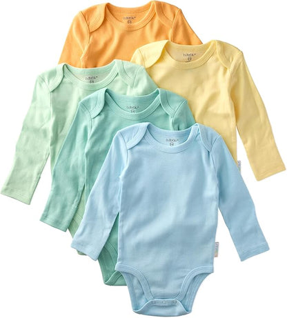 Blake 5-Pack Long Sleeve Bodysuits 100% Organic Cotton Baby Boys & Girls