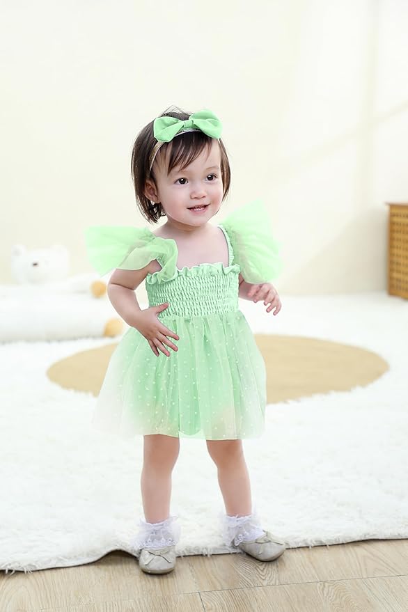 Baby Girl Clothes Infant Tulle Romper Ruffe Sleeveless Bodysuit Baby Girl Outfits Infant Girl Dress 0-18M