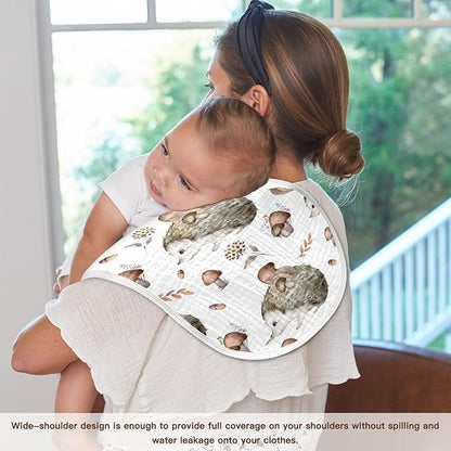 vvfelixl Mashrooms Hedgehog Burp Cloths for Baby Boy Girls Baby Washcloths Burp Rags 1 Pack