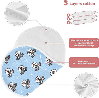 vvfelixl Muslin Burp Cloths Miniature Schnauzer Dog Heads Baby Washcloths for Baby Girl Boys 2 Pack