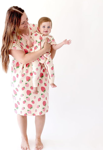 PARADE Organic Signature Print '2-Way' Zip Romper - Short Sleeve