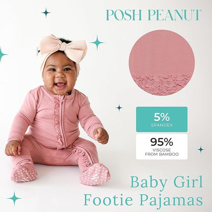 Ruffled Zippered Vintage Pink Rose One Piece