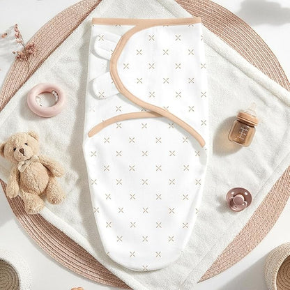 Baby Swaddle Blanket, 0-3 Months, Cotton Arm-in Sleep Sack, Wearable Blankets Wrap for Newborn Infant