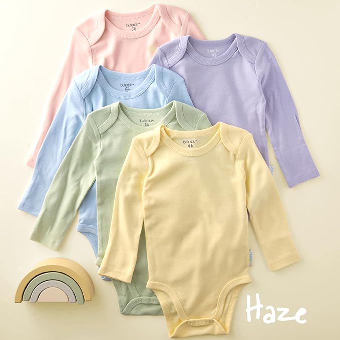 Blake 5-Pack Long Sleeve Bodysuits 100% Organic Cotton Baby Boys & Girls