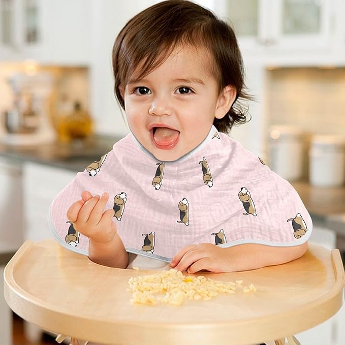 vvfelixl Burp Cloths Lazy Beagle Puppy for Baby Boy Girls Baby Washcloths Burp Rags 1 Pack Pink