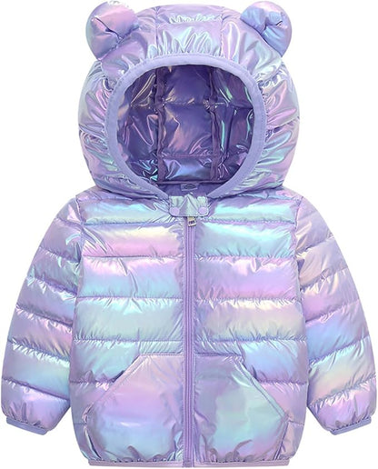 Toddler Winter Coats Puffer Padded Jacket Baby Boys Girls Bear Hoods Down Jacket Light Weight Infant Outerwear