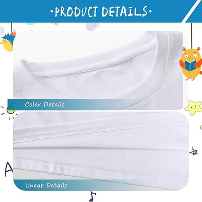 4 Pack Toddler Blank Sublimation T-Shirt,Modal Crew Neck Short Sleeve, T-Shirt for Kids Baby Children