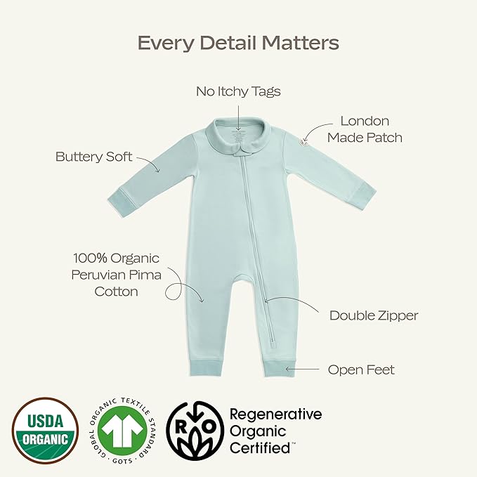 MON CHOU Footless Baby Pajamas - Luxuriously Soft Pima Cotton Newborn Sleepers - Organic Cotton Baby Pajamas - Newborn Onesie