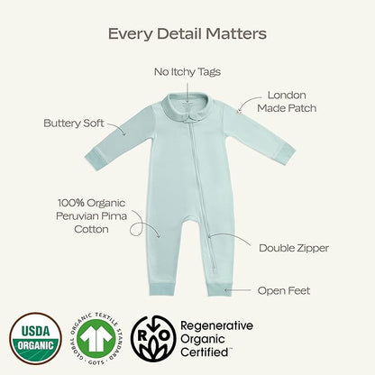 MON CHOU Footless Baby Pajamas - Luxuriously Soft Pima Cotton Newborn Sleepers - Organic Cotton Baby Pajamas - Newborn Onesie