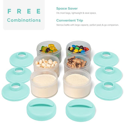 Termichy Stackable Formula Dispenser Portable Milk Powder Container, 2 Pack, Mint