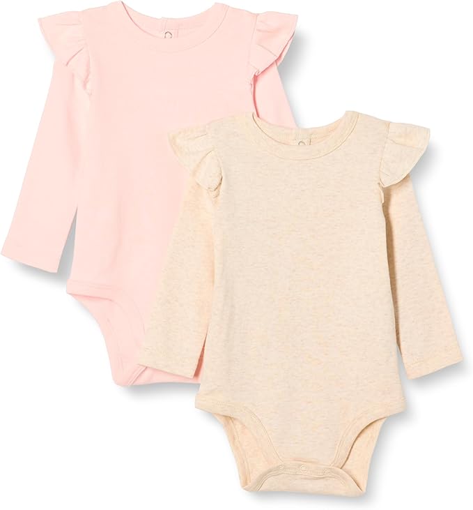 Amazon Essentials baby-girls Long-Sleeved Ruffle Bodysuits