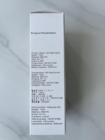 YELKO Motion Sensor Night Light, 2000mAh Rechargeable Night Lights Battery Powered, PortableＤimmable Nightlights with 5 Brightness Levels for Kids,Adults (Warm White 1Pack)