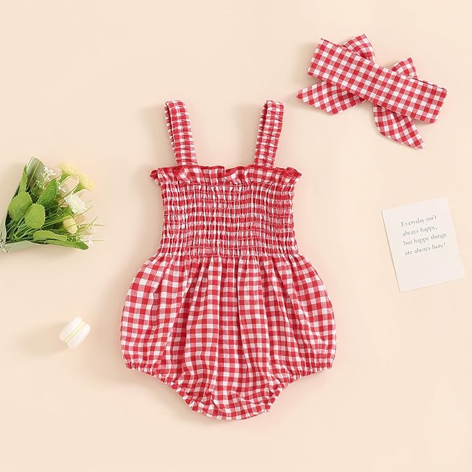 Newborn Baby Girl Bodysuit Sleeveless Halter Frill Romper One-piece Jumpsuit with Headband Summer Clothes Set