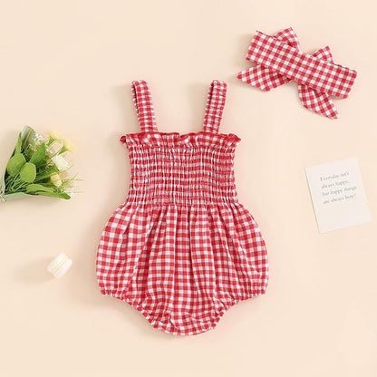 Newborn Baby Girl Bodysuit Sleeveless Halter Frill Romper One-piece Jumpsuit with Headband Summer Clothes Set