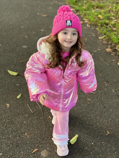 UNICOMIDEA Baby Girl Winter Coat Laser Toddler Jackets Warm Down Outerwear with Hooded for 12M-5T