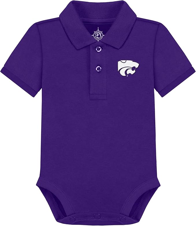 Creative Knitwear College Baby Polo Bodysuit Solid - Team Logo, Multiple Colors, for Boys & Girls (0-12 Months)