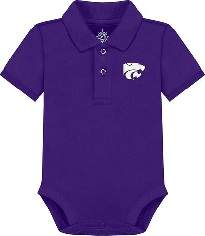 Creative Knitwear College Baby Polo Bodysuit Solid - Team Logo, Multiple Colors, for Boys & Girls (0-12 Months)