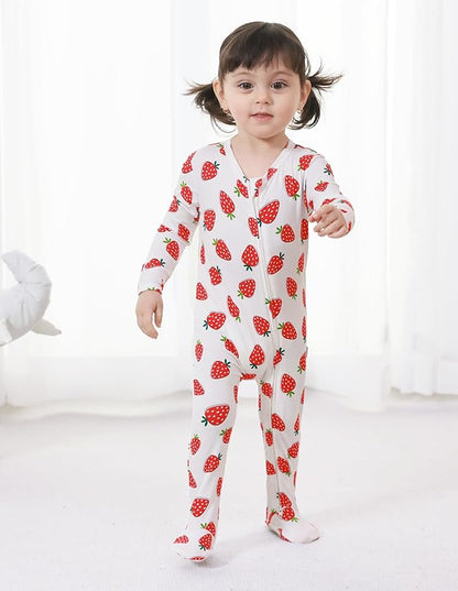 Baby Footie Romper Pajamas Unisex Newborn Infant Pjs Soft Rompers Viscose from Bamboo Sleepwear