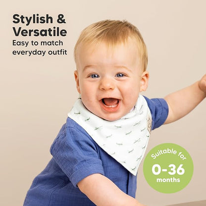 KeaBabies 8-Pack Organic Baby Bandana Bibs for Boys, Girls - Super Absorbent Triangle Baby Bibs for Drooling and Teething Infant, 100% Cotton Extra Soft for Newborn, Infant 0-36 Months (Vessels)