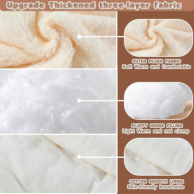 Newborn Baby Bear Outfit With Fold-Over Mittens and Footies Girls Boys Winter Fleece Clothes Hooded Romper Snowsuit