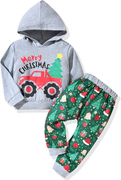 Baby Boys Dinosaur Long Sleeve Hoodie Tops Sweatsuit Pants Winter Outfit Set