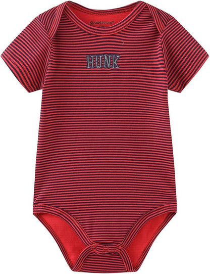 Kiddiezoom Newborn Baby Unisex Cotton One-Piece Bodysuits Baby Gift 5-Pack Baby Clothes