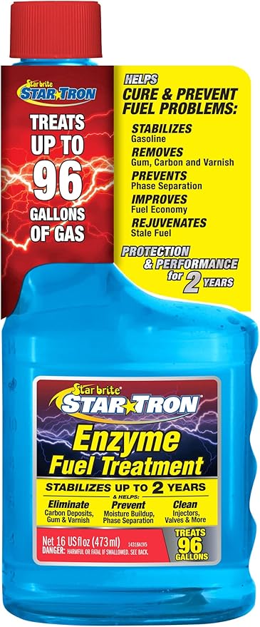 Star Tron Enzyme Fuel Treatment - Small Engine Formula - 16 Oz Treats up to 96 Gals, Gas Additive Rejuvenates & Stabilizes Old Gasoline, Cures & Prevents Ethanol Problems, Improves MPG (014316)