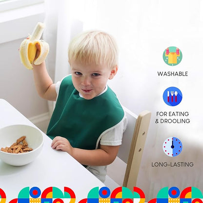 Large Waterproof Baby Bibs for 1-4 years old – Lightweight, Soft & Durable Bibs for Girls and Boys