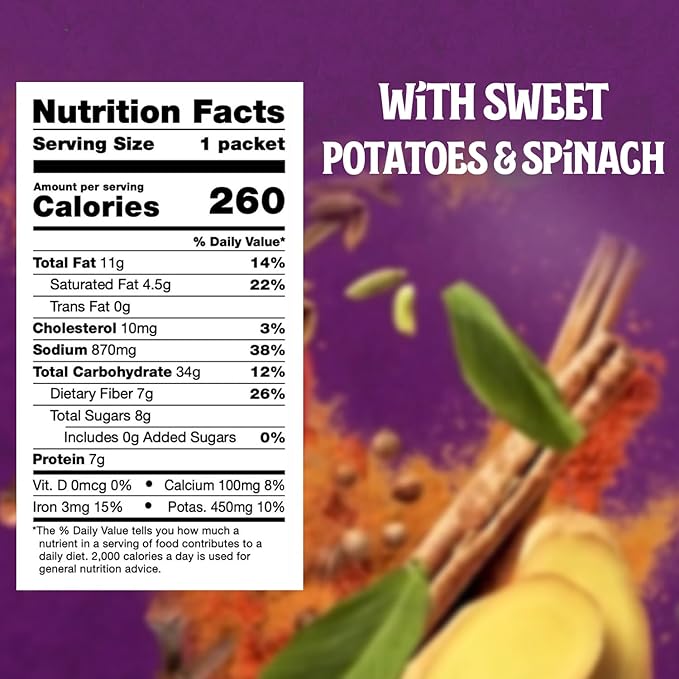 Patak’s Butter Chickpeas & Veggies - Vegetarian Ready to Eat Meal - Mild Indian Curry w/Chickpeas, Spinach & Veggies - Microwave Meal for Quick Dinners - Serve with Rice or Naan - 10.5oz (Pack of 6)