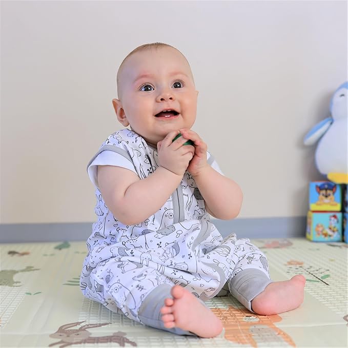 Mama Cheetah Toddler Sleep Sack with Feet in 1.0 Tog Organic Cotton for Boys and Girls, Baby Sleep Bag with Legs and 2-Way Zipper, Early Walker Medium