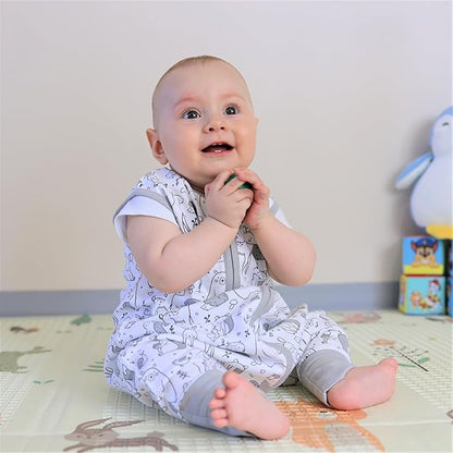 Mama Cheetah Toddler Sleep Sack with Feet in 1.0 Tog Organic Cotton for Boys and Girls, Baby Sleep Bag with Legs and 2-Way Zipper, Early Walker Medium